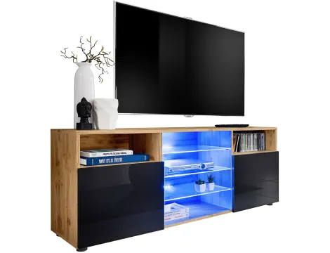 TV-Schrank Urbino, Schwarz/Wotan - 3